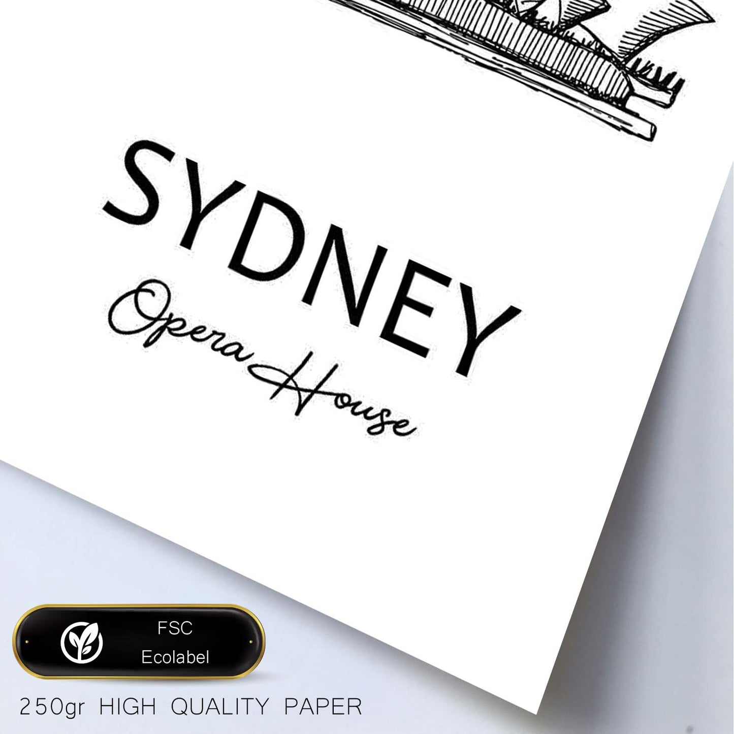 Poster de Sydney - Casa de la ópera. Láminas con monumentos de ciudades.-Artwork-Nacnic-Nacnic Estudio SL