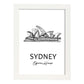 Poster de Sydney - Casa de la ópera. Láminas con monumentos de ciudades.-Artwork-Nacnic-A4-Marco Blanco-Nacnic Estudio SL