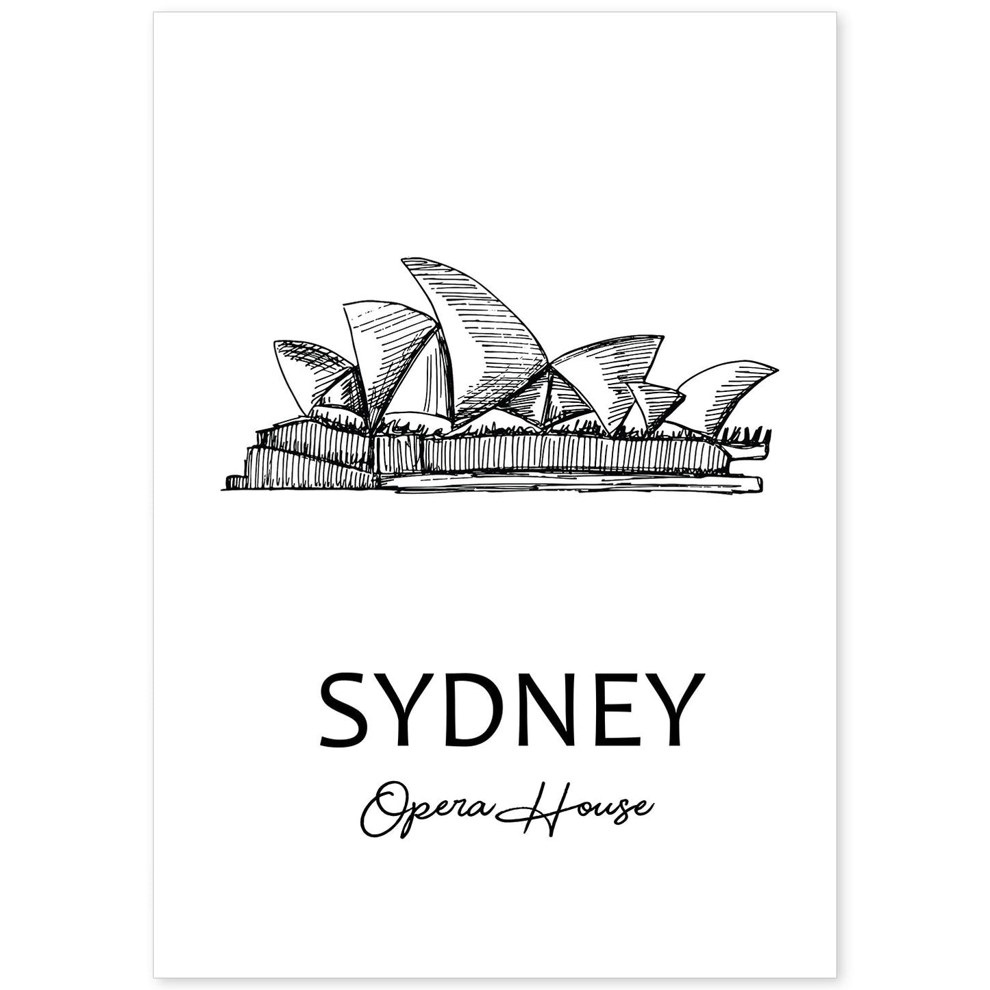 Poster de Sydney - Casa de la ópera. Láminas con monumentos de ciudades.-Artwork-Nacnic-A4-Sin marco-Nacnic Estudio SL