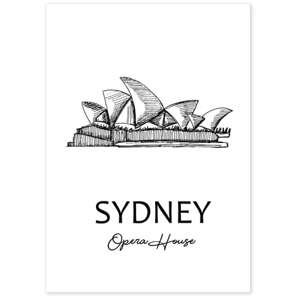 Poster de Sydney - Casa de la ópera. Láminas con monumentos de ciudades.-Artwork-Nacnic-A4-Sin marco-Nacnic Estudio SL