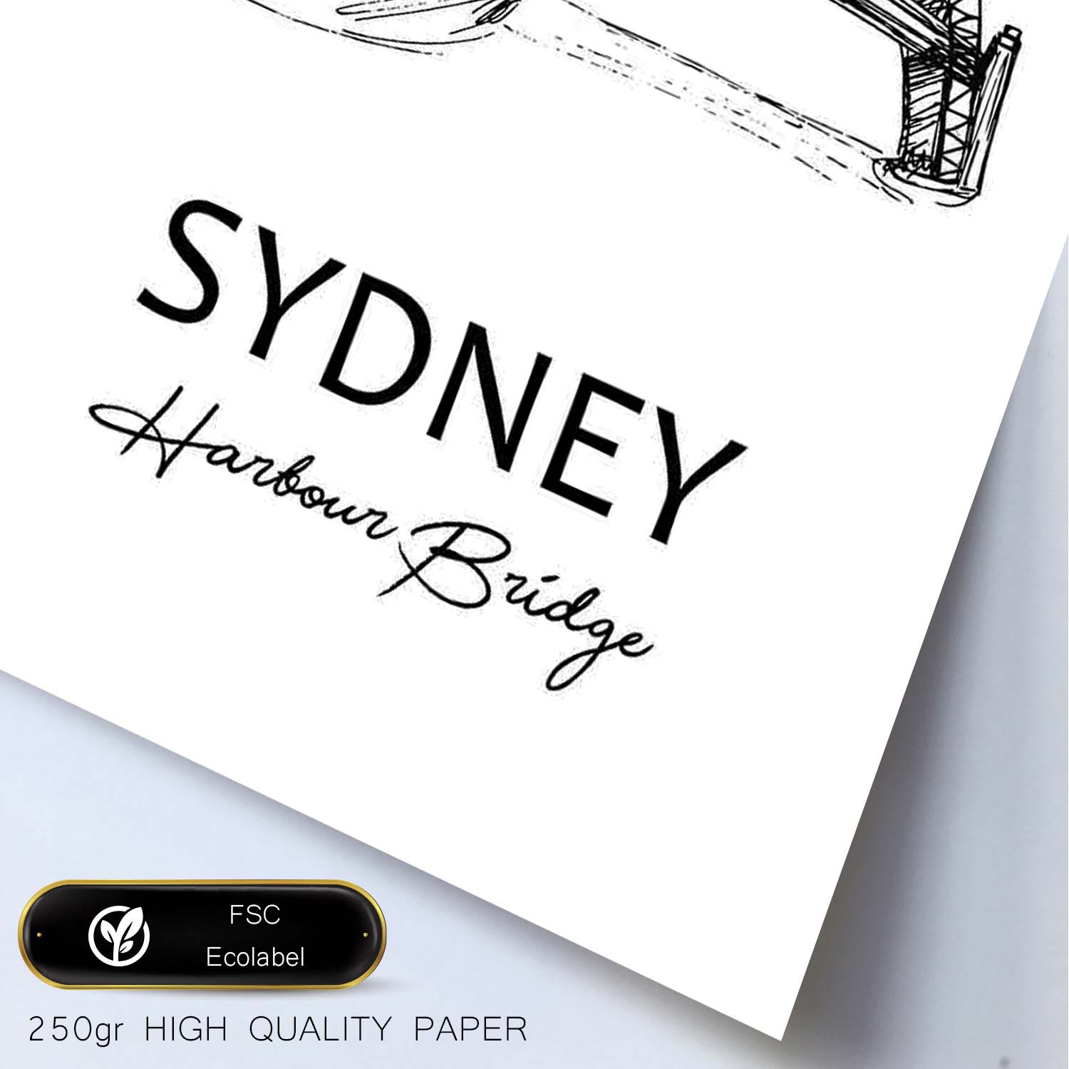 Poster de Sydney - Puente de la bahía. Láminas con monumentos de ciudades.-Artwork-Nacnic-Nacnic Estudio SL