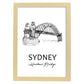 Poster de Sydney - Puente de la bahía. Láminas con monumentos de ciudades.-Artwork-Nacnic-A3-Marco Madera clara-Nacnic Estudio SL