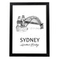 Poster de Sydney - Puente de la bahía. Láminas con monumentos de ciudades.-Artwork-Nacnic-A4-Marco Negro-Nacnic Estudio SL