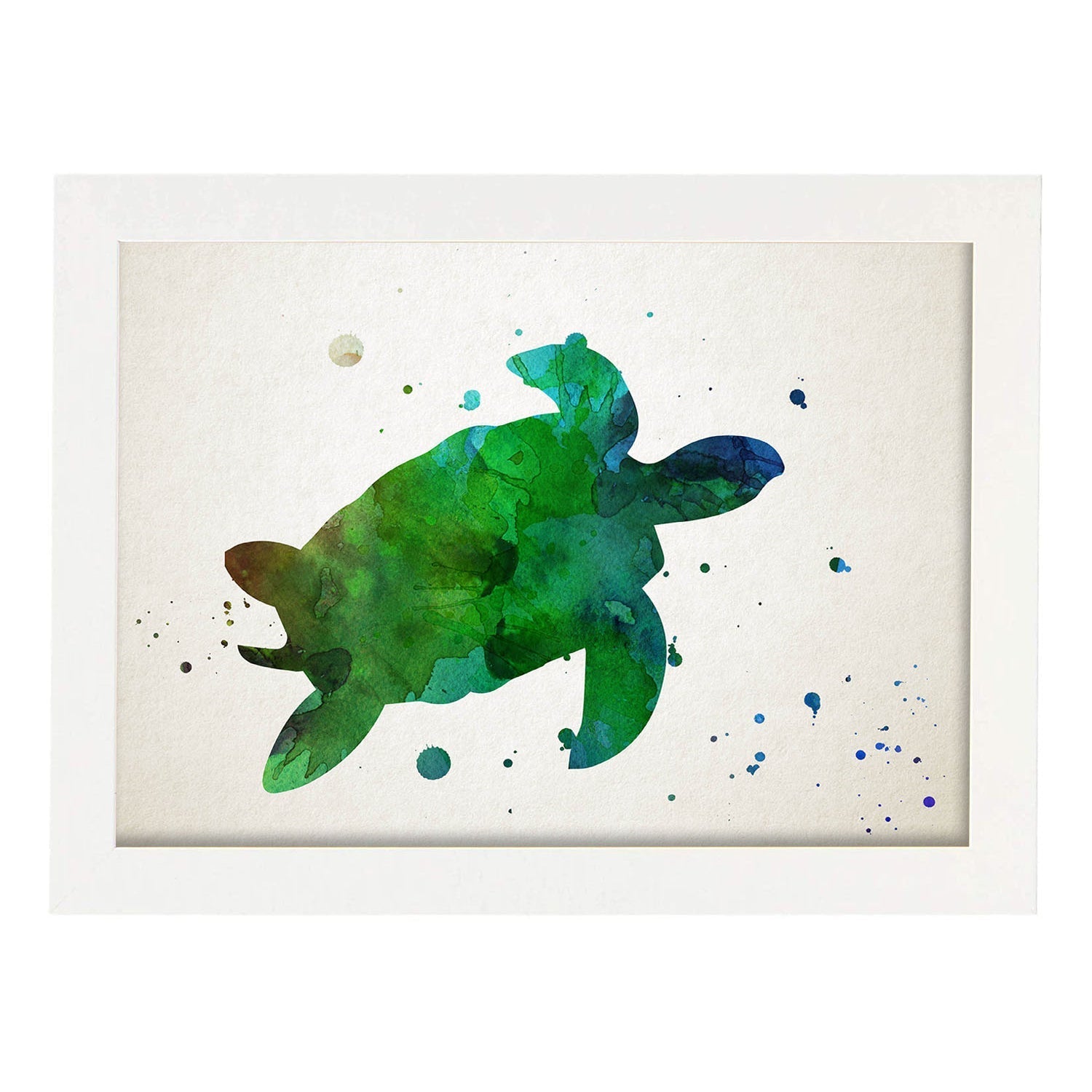 Poster de T-Rex estilo acuarela. Láminas de animales con estilo acuarela-Artwork-Nacnic-A3-Marco Blanco-Nacnic Estudio SL