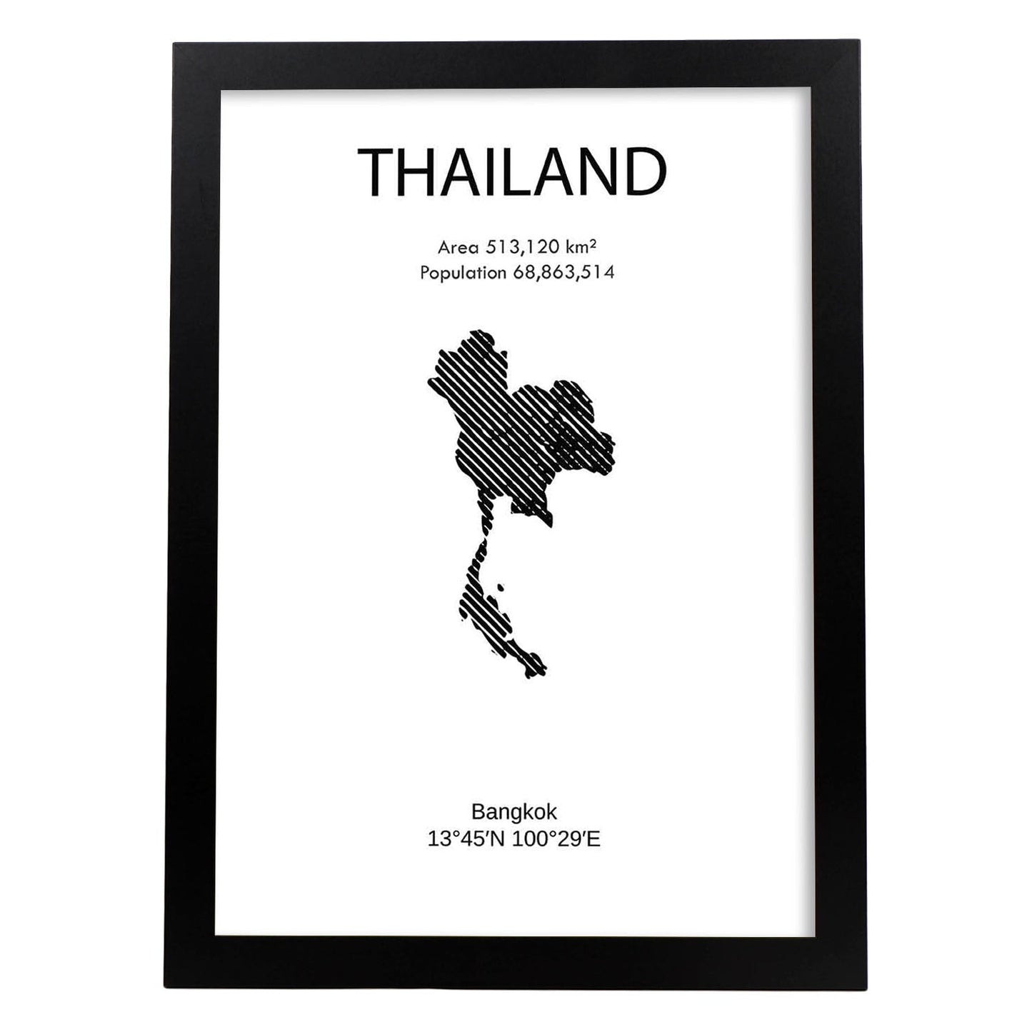 Poster de Tailandia. Láminas de paises y continentes del mundo.-Artwork-Nacnic-A3-Marco Negro-Nacnic Estudio SL