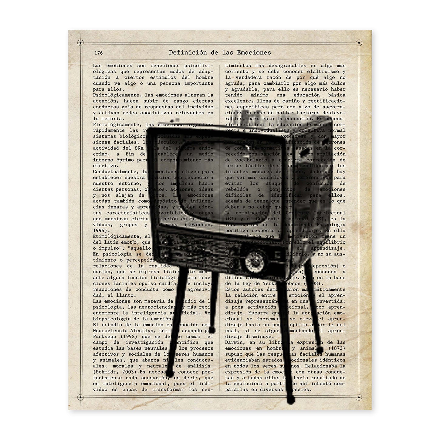 Poster de Television antigua.Láminas vintage para Posters con diseño vintage y definiciones.-Artwork-Nacnic-A4-Sin marco-Nacnic Estudio SL