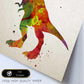 Poster de Tiranosaurio estilo acuarela. Láminas de animales con estilo acuarela-Artwork-Nacnic-Nacnic Estudio SL