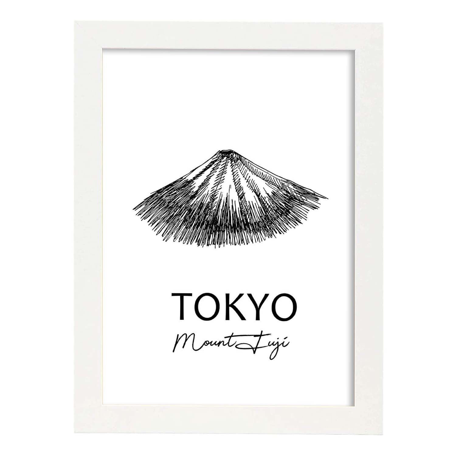 Poster de Tokyo - Monte Fuji. Láminas con monumentos de ciudades.-Artwork-Nacnic-A3-Marco Blanco-Nacnic Estudio SL