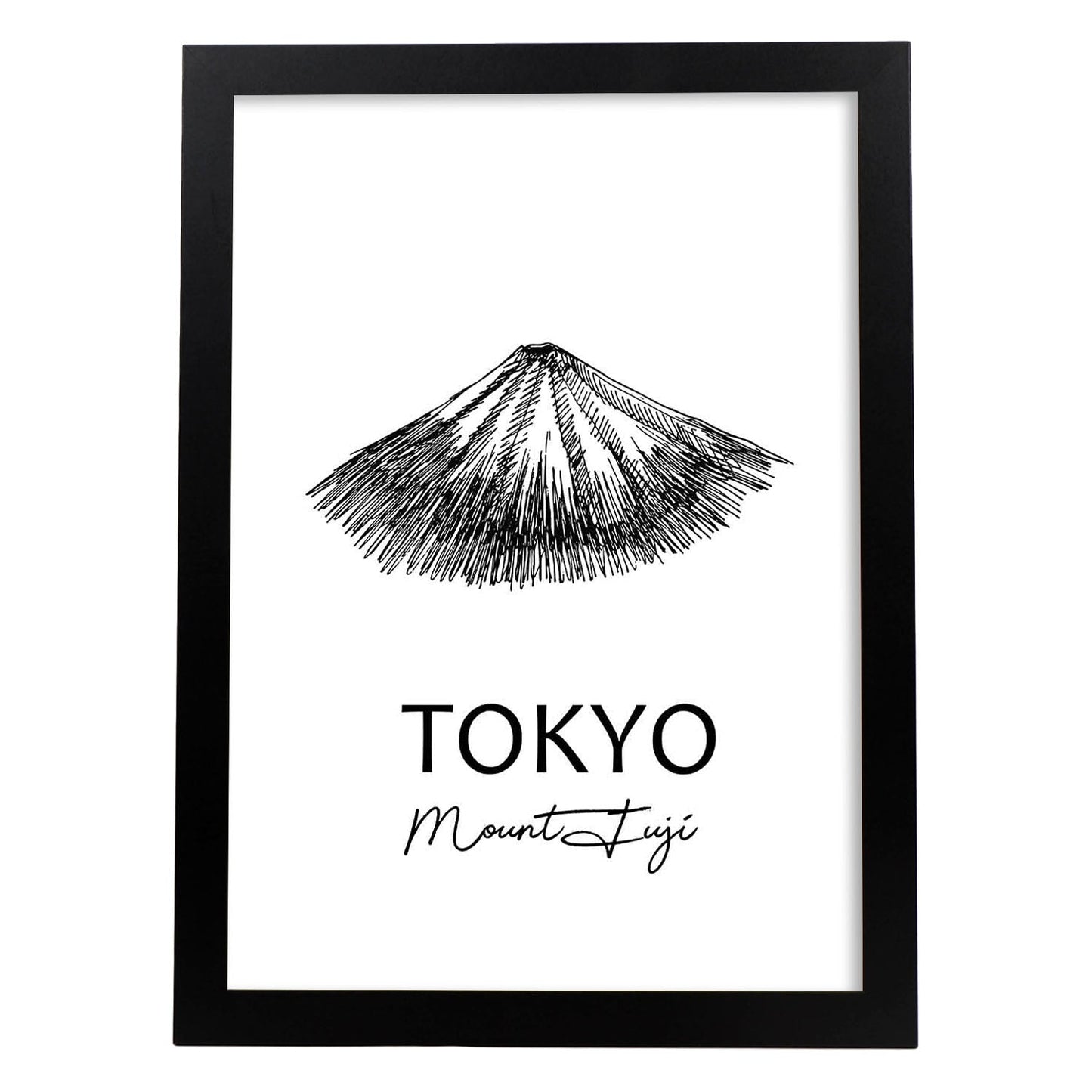 Poster de Tokyo - Monte Fuji. Láminas con monumentos de ciudades.-Artwork-Nacnic-A3-Marco Negro-Nacnic Estudio SL