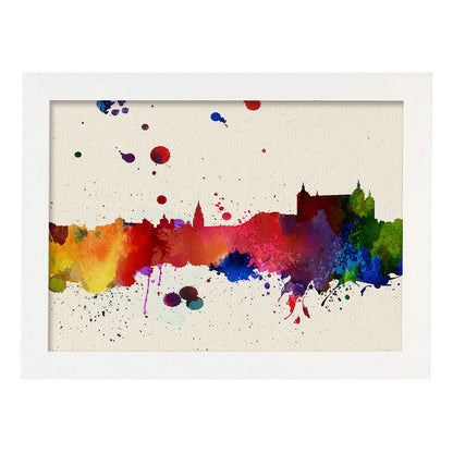 Poster de Toledo. Láminas e ilustraciones de ciudades, comunidades, y mapas de España.-Artwork-Nacnic-A4-Marco Blanco-Nacnic Estudio SL