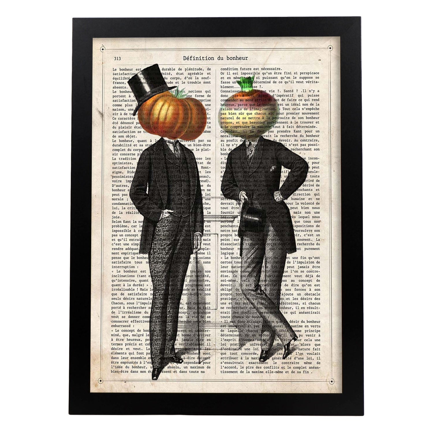 Poster de Tomate y Nabo. Láminas de frutas y verduras con definiciones. Ilustraciones de alimentacion vegetariana.-Artwork-Nacnic-A3-Marco Negro-Nacnic Estudio SL