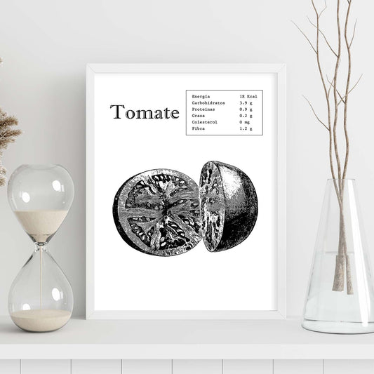 Poster de Tomate. Láminas de frutas y verduras.-Artwork-Nacnic-Nacnic Estudio SL