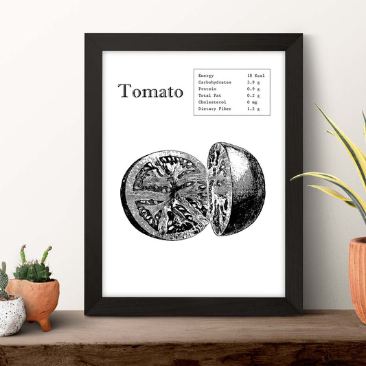 Poster de Tomato. Láminas de frutas y verduras en inglés.-Artwork-Nacnic-Nacnic Estudio SL