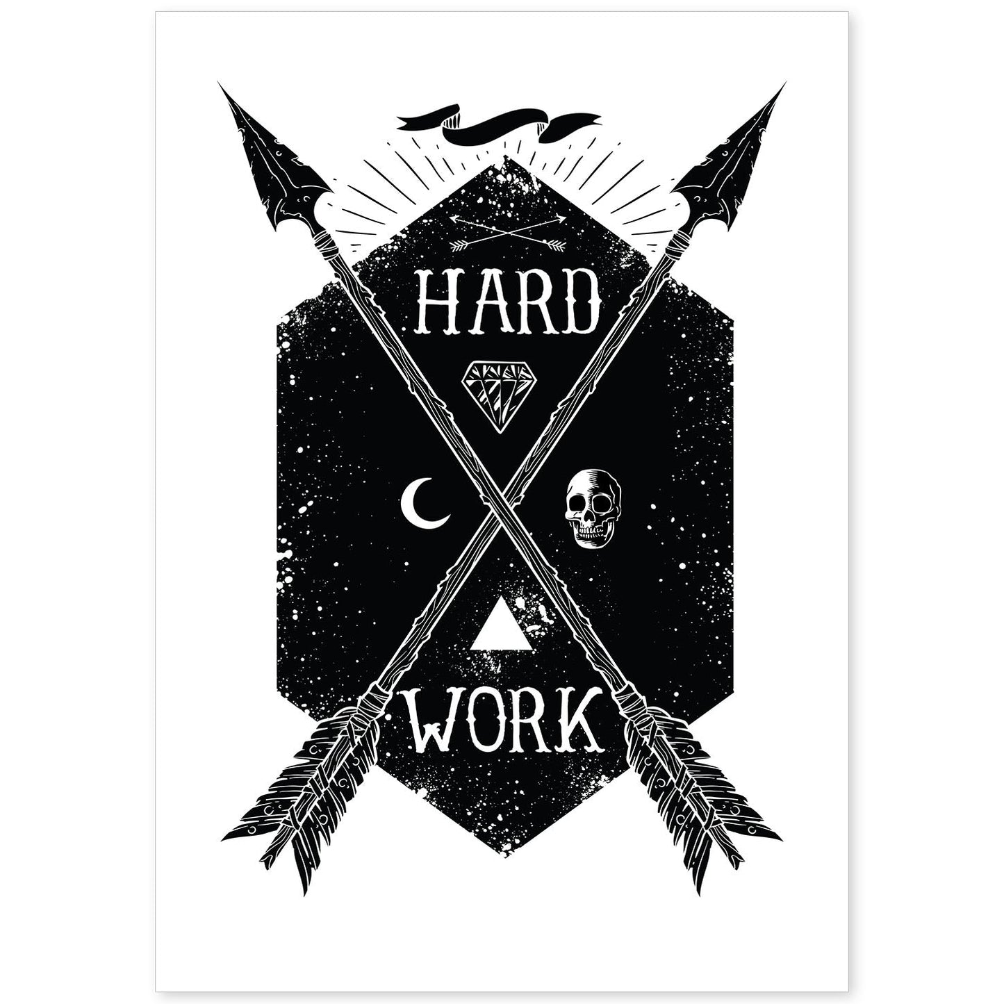 Poster de Trabajo duro. Lámina decorativa de diseño.-Artwork-Nacnic-A4-Sin marco-Nacnic Estudio SL