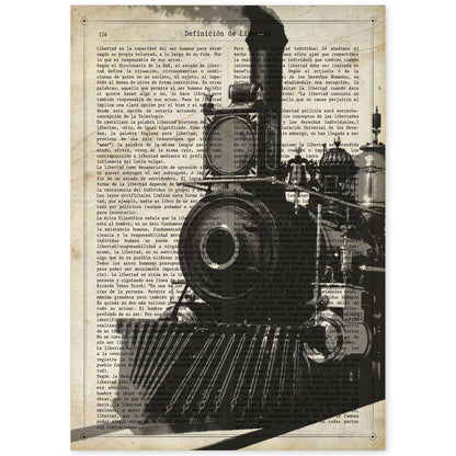 Poster de Tren. Láminas de vehículos con definiciones. Ilustraciones vintage de coches, motos, aviones, -Artwork-Nacnic-A4-Sin marco-Nacnic Estudio SL