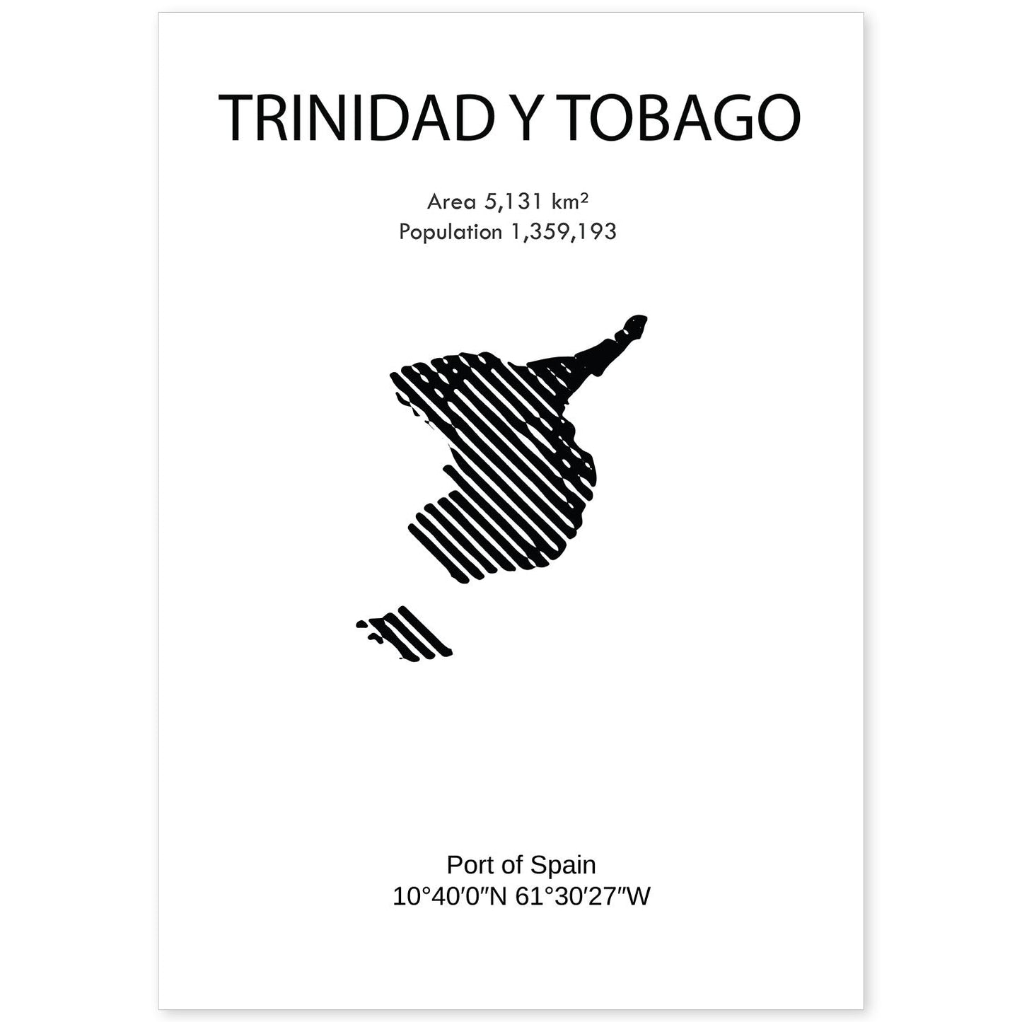 Poster de Trinidad y Tobago. Láminas de paises y continentes del mundo.-Artwork-Nacnic-A4-Sin marco-Nacnic Estudio SL