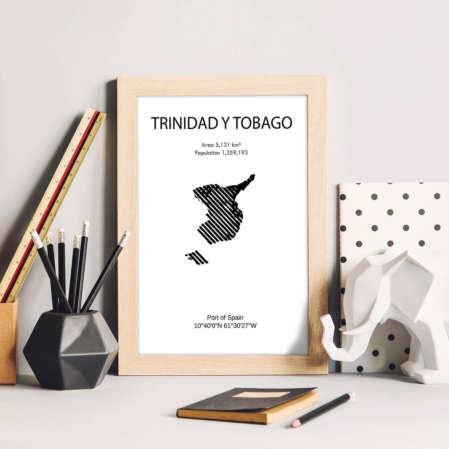 Poster de Trinidad y Tobago. Láminas de paises y continentes del mundo.-Artwork-Nacnic-Nacnic Estudio SL