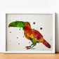 Poster de Tucán estilo acuarela. Láminas de animales con estilo acuarela-Artwork-Nacnic-Nacnic Estudio SL