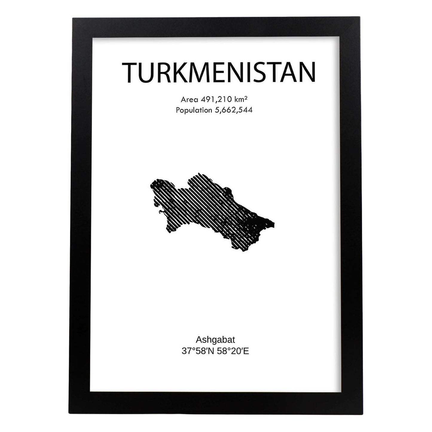 Poster de Turkmenistan. Láminas de paises y continentes del mundo.-Artwork-Nacnic-A3-Marco Negro-Nacnic Estudio SL