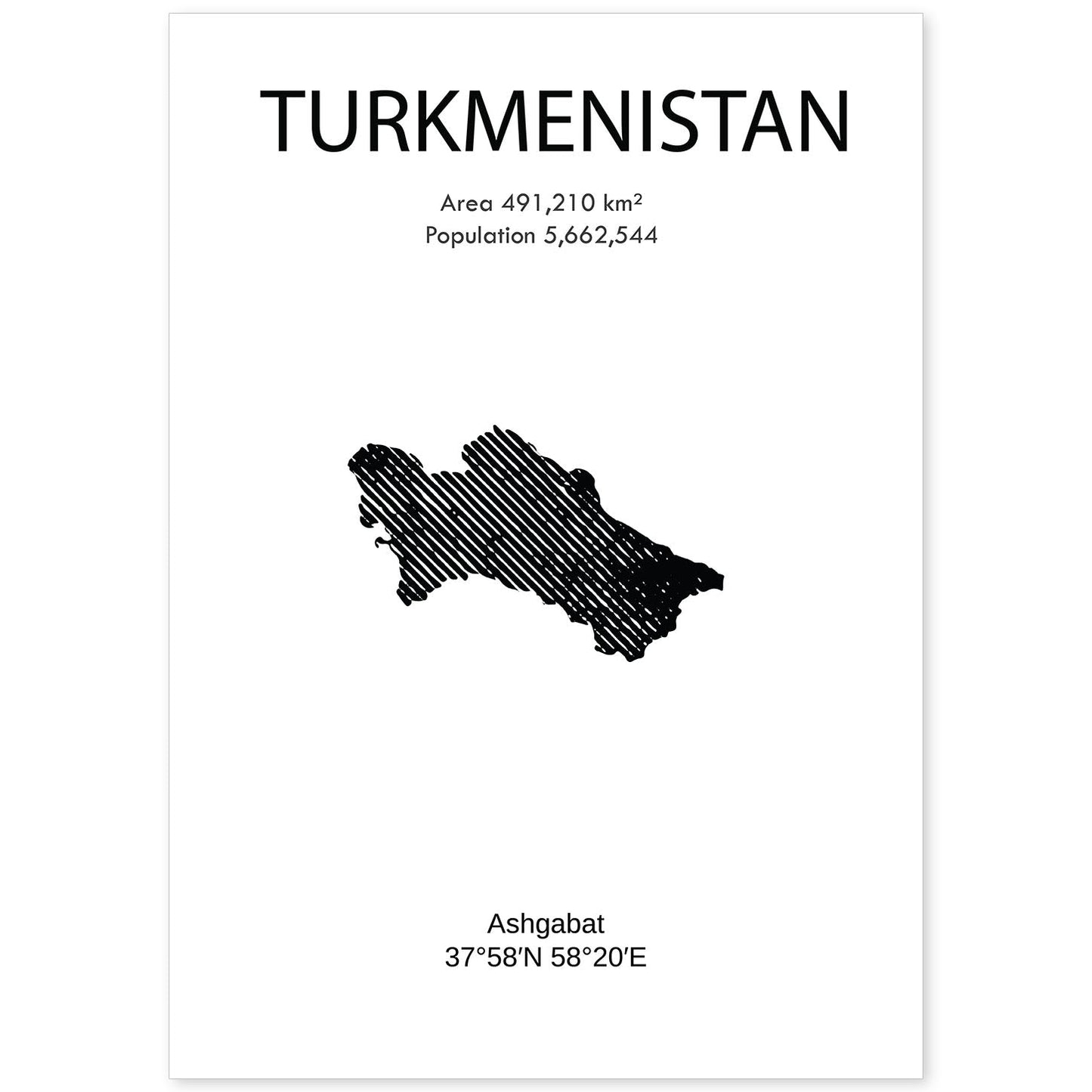 Poster de Turkmenistan. Láminas de paises y continentes del mundo.-Artwork-Nacnic-A4-Sin marco-Nacnic Estudio SL