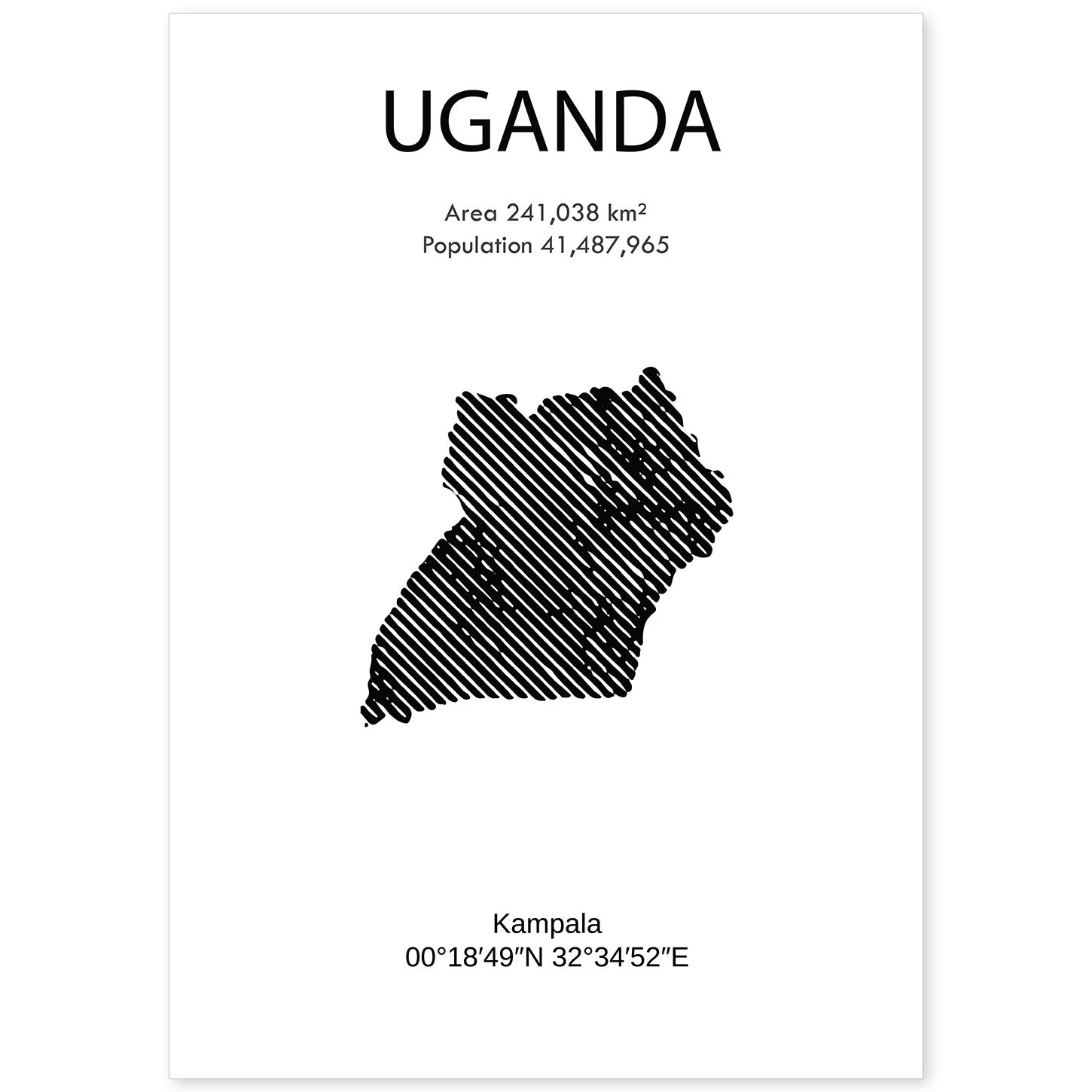 Poster de Uganda. Láminas de paises y continentes del mundo.-Artwork-Nacnic-A4-Sin marco-Nacnic Estudio SL