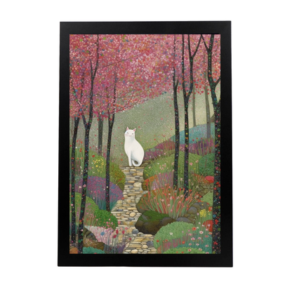 Lámina de Gato Tierno en Estilo Jardín de Ryo Takemasa y Wu