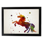 Poster de Unicornio estilo acuarela. Láminas de animales con estilo acuarela-Artwork-Nacnic-A4-Marco Negro-Nacnic Estudio SL