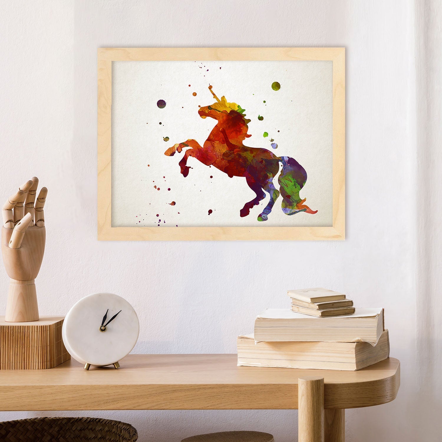 Poster de Unicornio estilo acuarela. Láminas de animales con estilo acuarela-Artwork-Nacnic-Nacnic Estudio SL