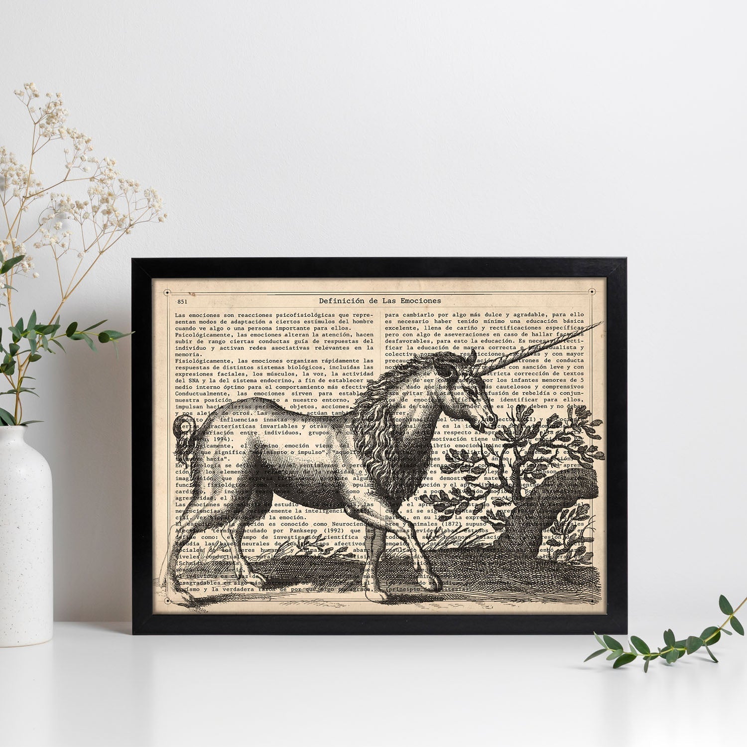 Poster de Unicornio. Láminas de animales con definiciones. Ilustraciones de animales con textos.-Artwork-Nacnic-Nacnic Estudio SL