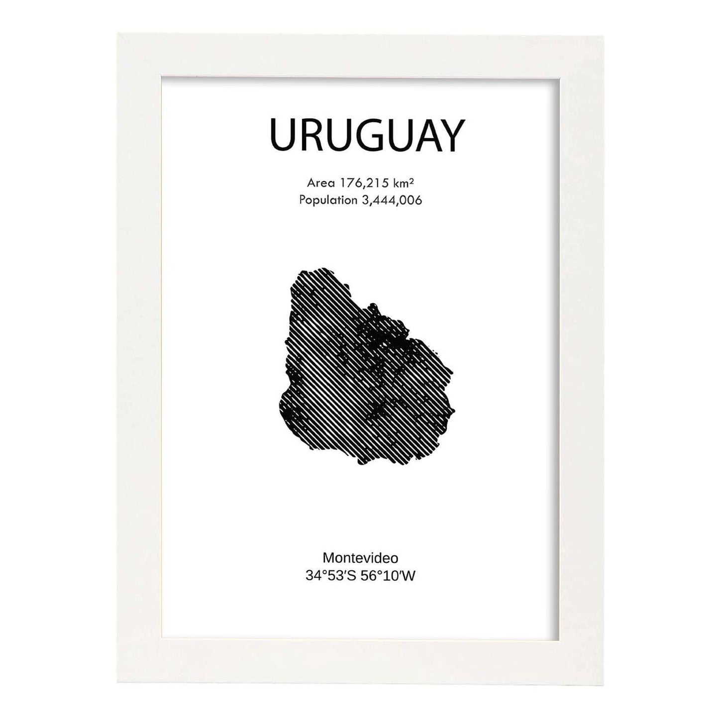Poster de Uruguay. Láminas de paises y continentes del mundo.-Artwork-Nacnic-A3-Marco Blanco-Nacnic Estudio SL