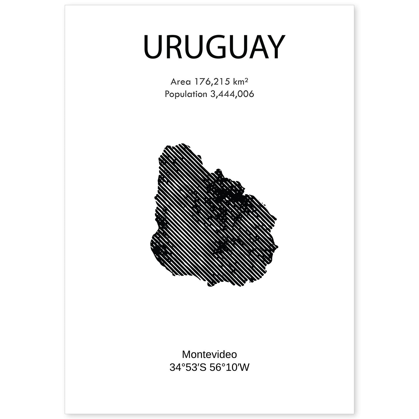 Poster de Uruguay. Láminas de paises y continentes del mundo.-Artwork-Nacnic-A4-Sin marco-Nacnic Estudio SL