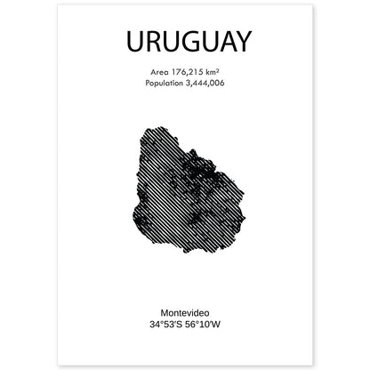 Poster de Uruguay. Láminas de paises y continentes del mundo.-Artwork-Nacnic-A4-Sin marco-Nacnic Estudio SL