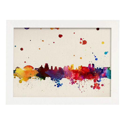Poster de Valencia 2. Láminas e ilustraciones de ciudades, comunidades, y mapas de España.-Artwork-Nacnic-A4-Marco Blanco-Nacnic Estudio SL