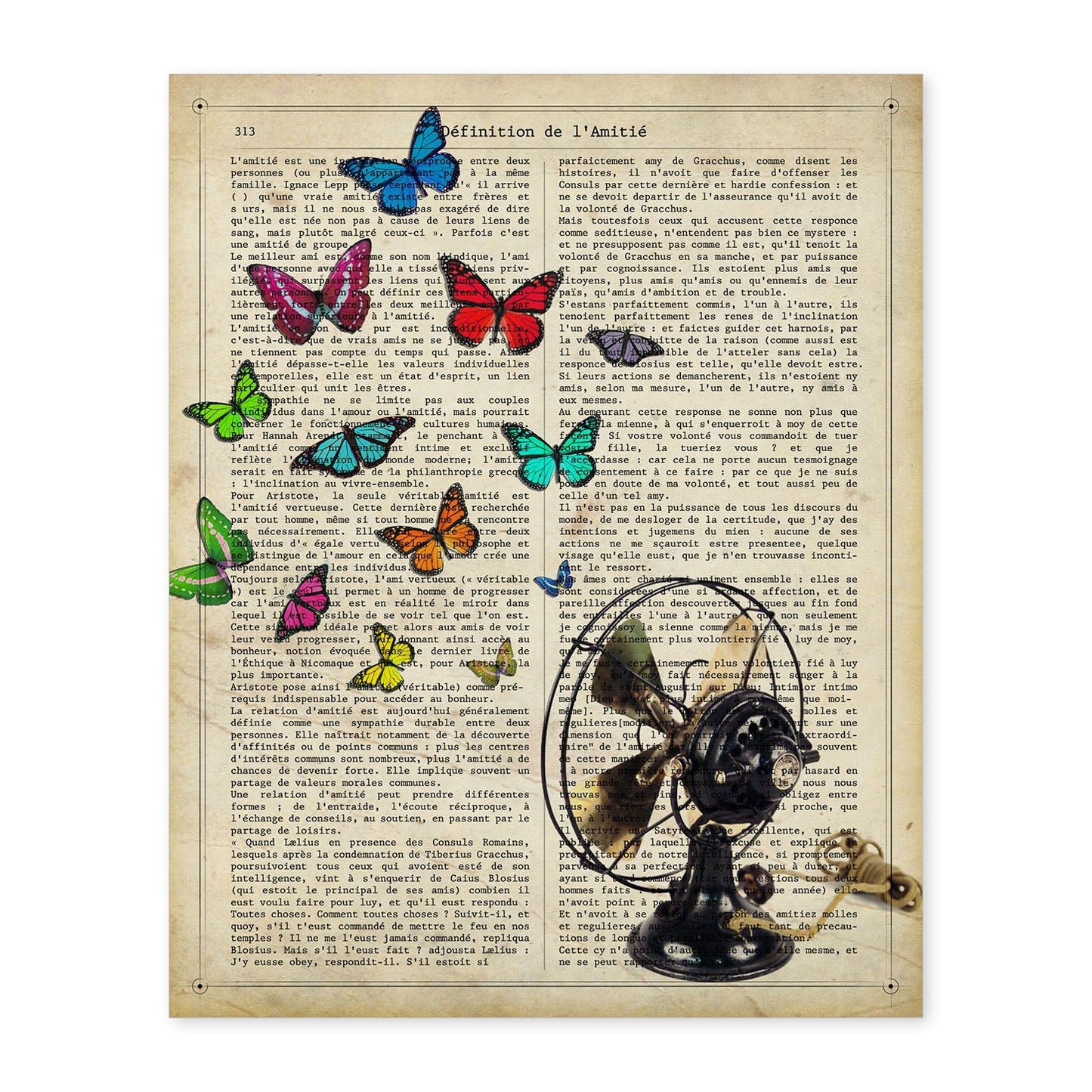Poster de Ventilador con mariposas. Láminas de mariposas. Decoración de mariposas y polillas.-Artwork-Nacnic-A4-Sin marco-Nacnic Estudio SL