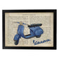 Poster de Vespa. Láminas de vehículos con definiciones. Ilustraciones vintage de coches, motos, aviones, -Artwork-Nacnic-A4-Marco Negro-Nacnic Estudio SL