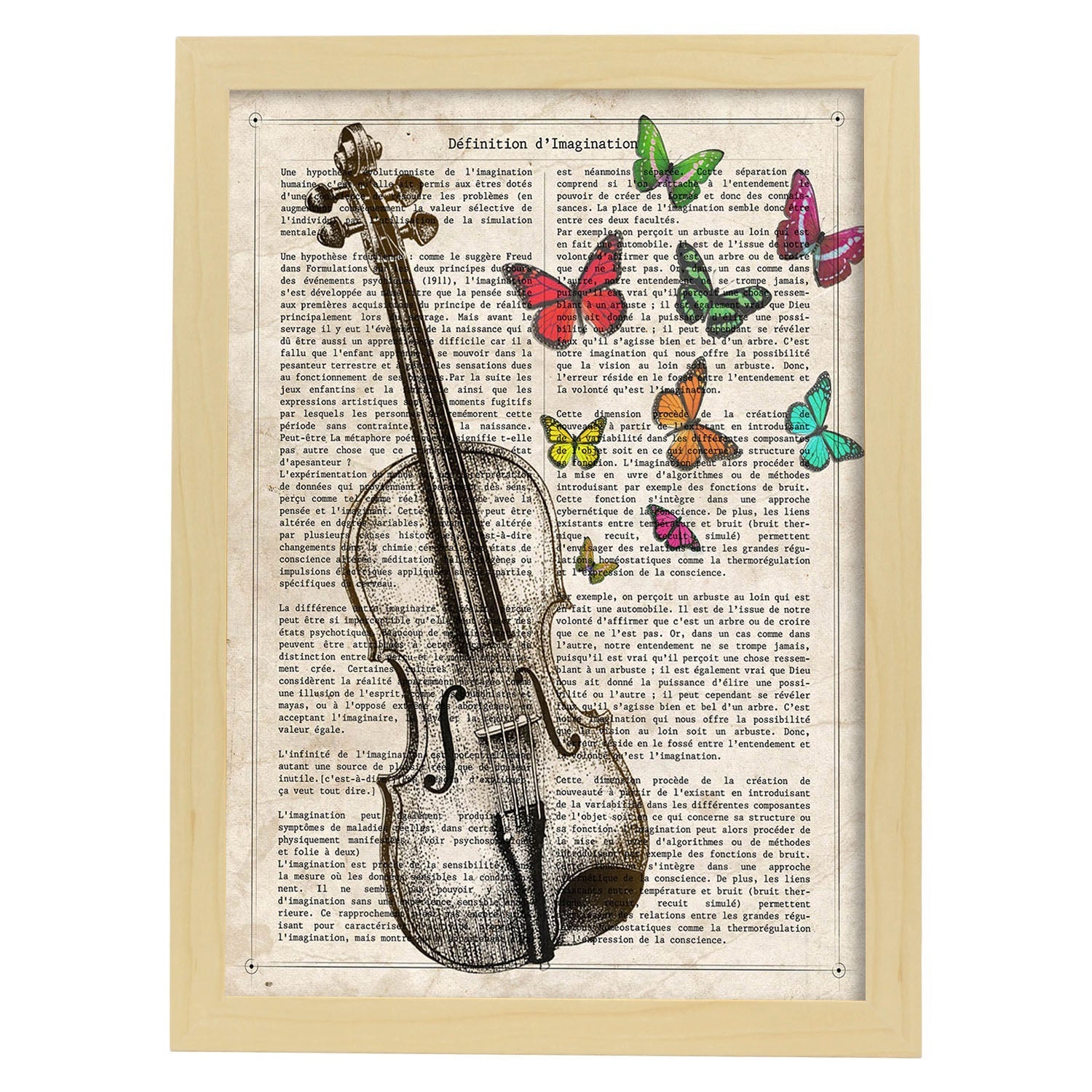 Poster de Violin. Láminas musicales con definiciones para-Artwork-Nacnic-A3-Marco Madera clara-Nacnic Estudio SL