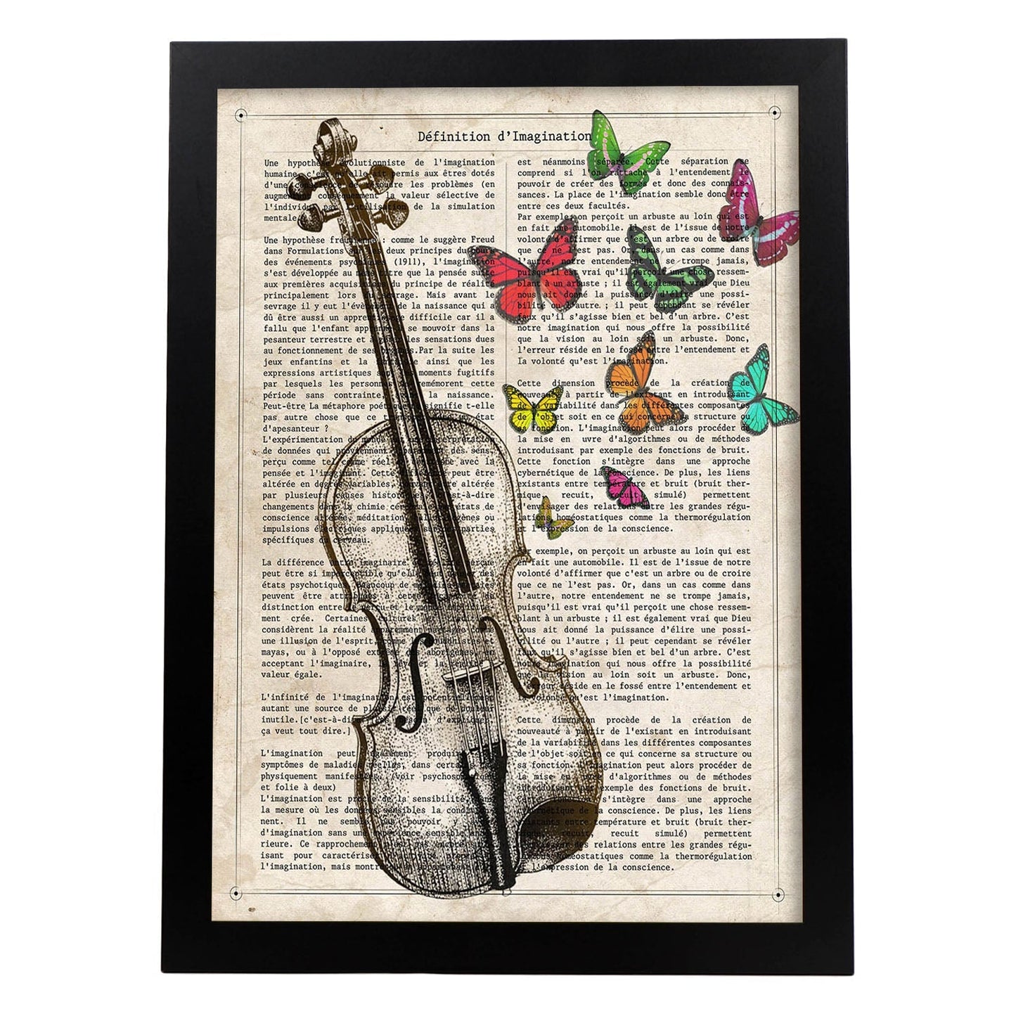 Poster de Violin. Láminas musicales con definiciones para-Artwork-Nacnic-A3-Marco Negro-Nacnic Estudio SL