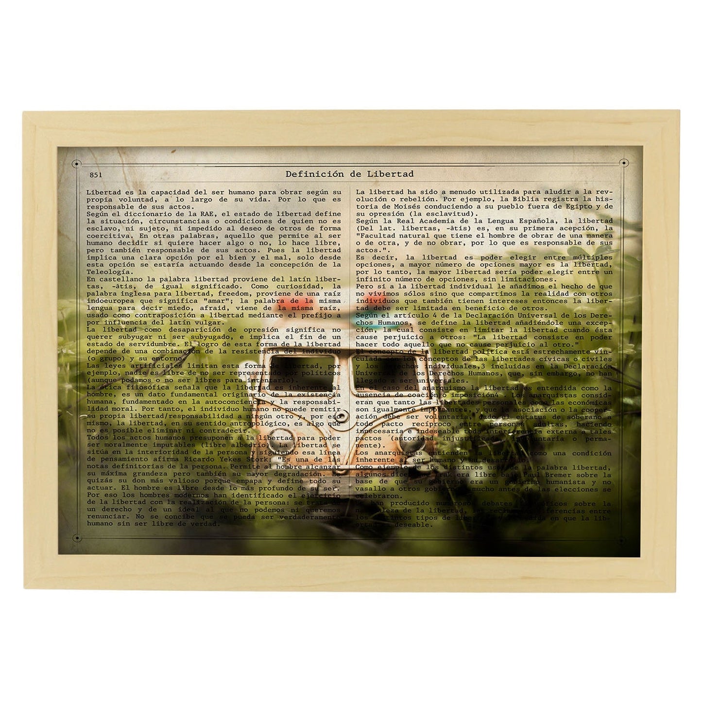 Poster de Volkswagen Van.Láminas vintage para Posters con diseño vintage y definiciones.-Artwork-Nacnic-A3-Marco Madera clara-Nacnic Estudio SL