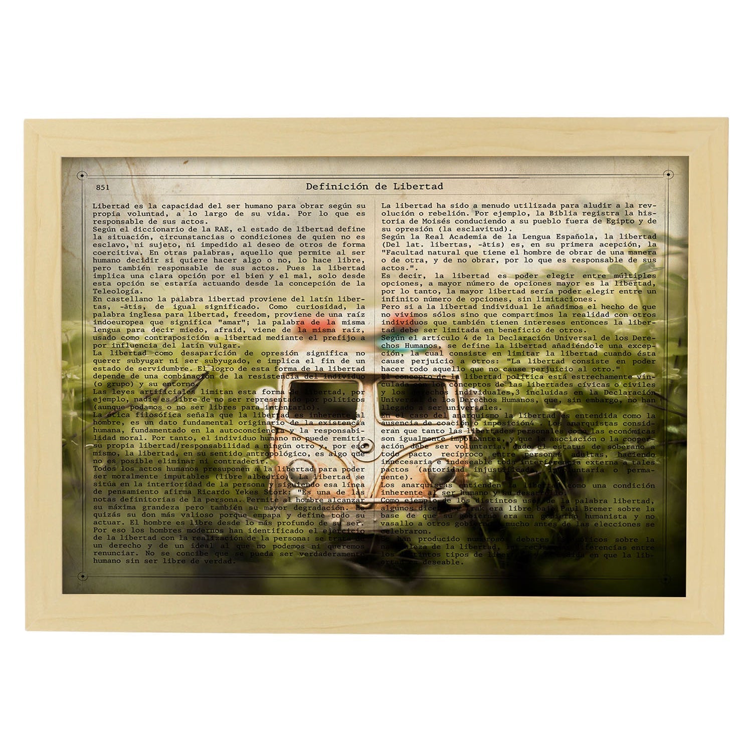 Poster de Volkswagen Van.Láminas vintage para Posters con diseño vintage y definiciones.-Artwork-Nacnic-A4-Marco Madera clara-Nacnic Estudio SL