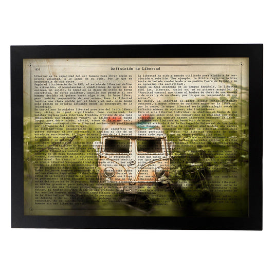 Poster de Volkswagen Van.Láminas vintage para Posters con diseño vintage y definiciones.-Artwork-Nacnic-A4-Marco Negro-Nacnic Estudio SL