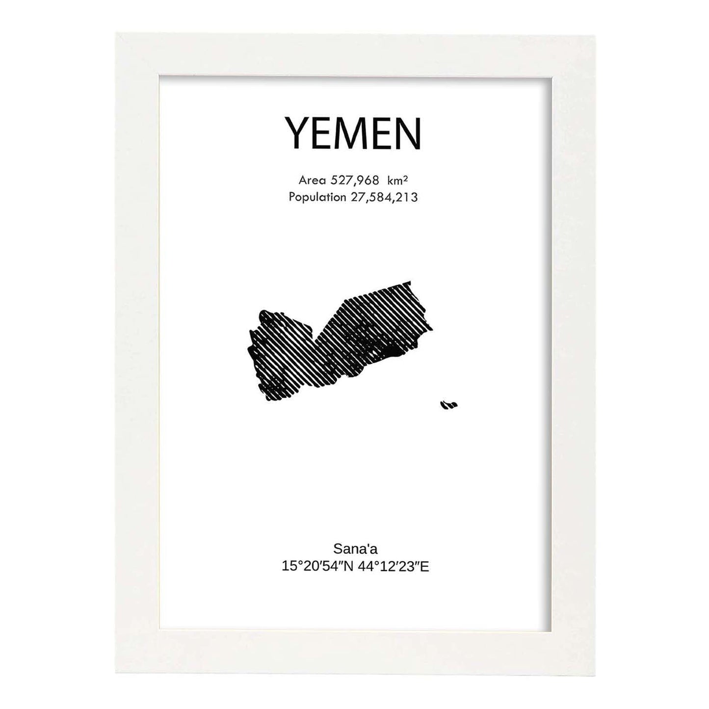 Poster de Yemen. Láminas de paises y continentes del mundo.-Artwork-Nacnic-A3-Marco Blanco-Nacnic Estudio SL