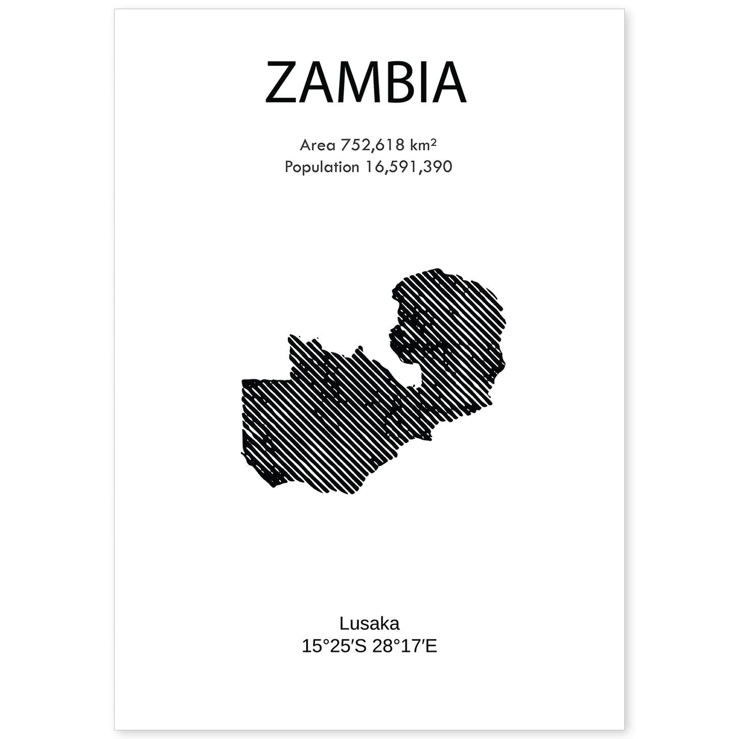 Poster de Zambia. Láminas de paises y continentes del mundo.-Artwork-Nacnic-A4-Sin marco-Nacnic Estudio SL