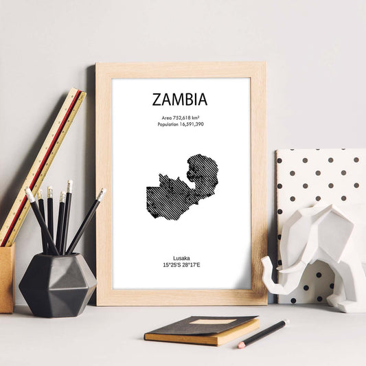 Poster de Zambia. Láminas de paises y continentes del mundo.-Artwork-Nacnic-Nacnic Estudio SL