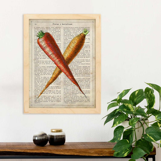 Poster de Zanahorias. Láminas de frutas y verduras con definiciones. Ilustraciones de alimentacion vegetariana.-Artwork-Nacnic-Nacnic Estudio SL