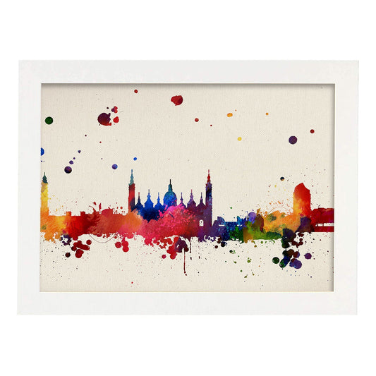 Poster de Zaragoza. Láminas e ilustraciones de ciudades, comunidades, y mapas de España.-Artwork-Nacnic-A4-Marco Blanco-Nacnic Estudio SL