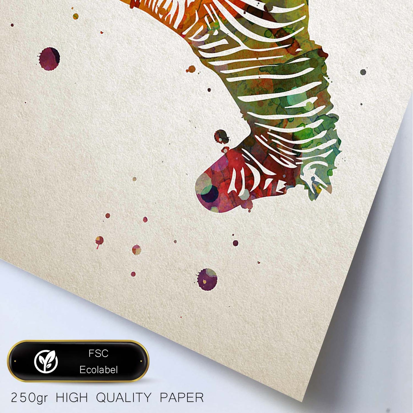 Poster de Zebra estilo acuarela. Láminas de animales con estilo acuarela-Artwork-Nacnic-Nacnic Estudio SL