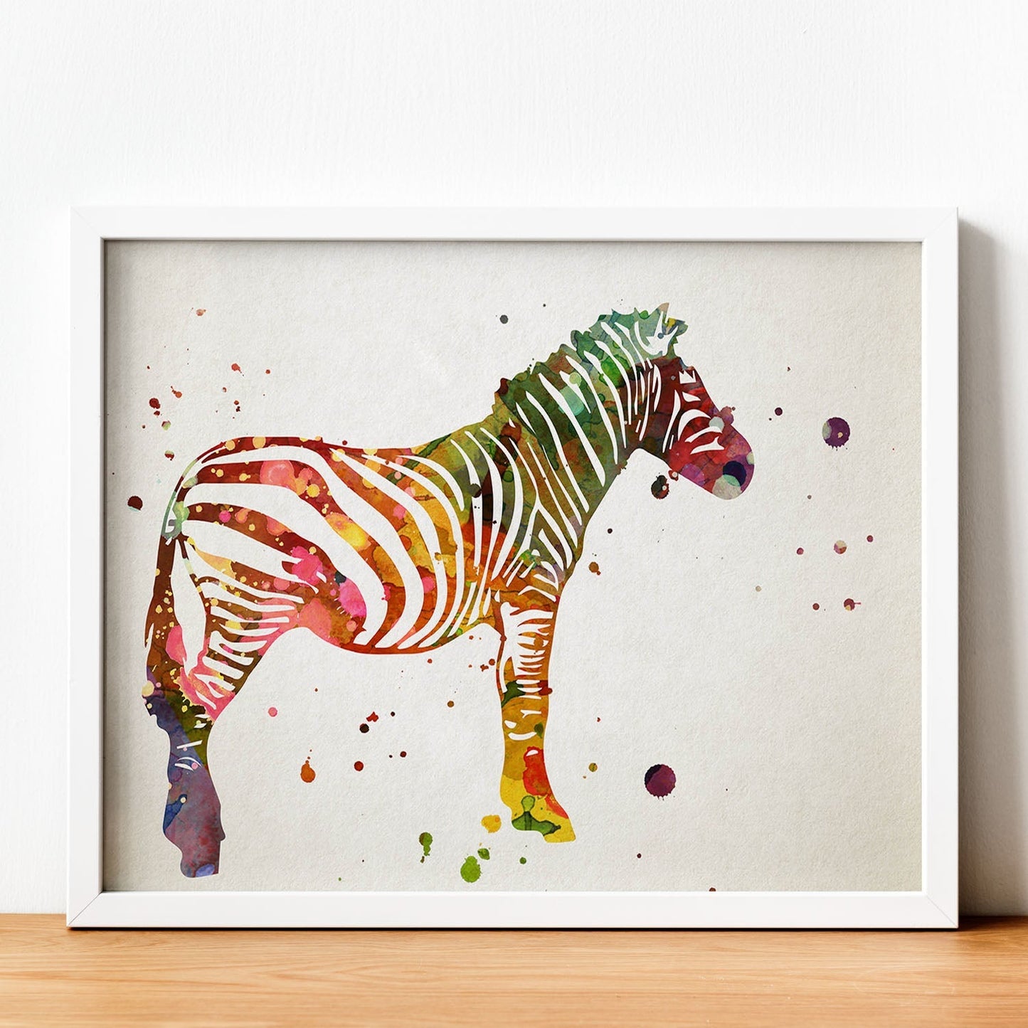 Poster de Zebra estilo acuarela. Láminas de animales con estilo acuarela-Artwork-Nacnic-Nacnic Estudio SL