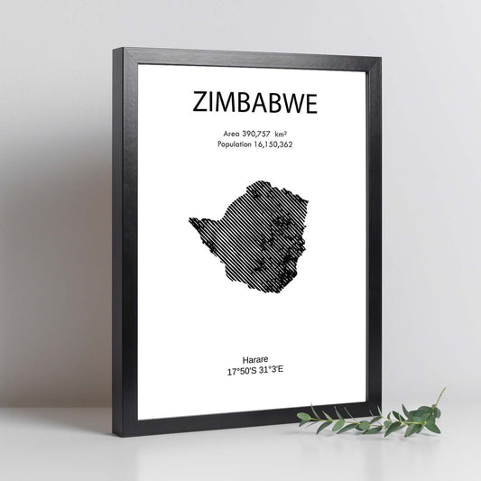 Poster de Zimbabwe. Láminas de paises y continentes del mundo.-Artwork-Nacnic-Nacnic Estudio SL