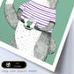 Poster de Zorro menta. Lámina de animales coloridos.-Artwork-Nacnic-Nacnic Estudio SL