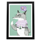 Poster de Zorro menta. Lámina de animales coloridos.-Artwork-Nacnic-A3-Marco Negro-Nacnic Estudio SL